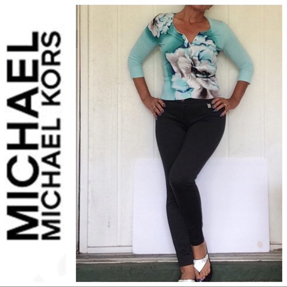 MICHAEL KORS STRETCH CHARCOAL LEGGINGS SIZE 4 - Picture 1 of 7
